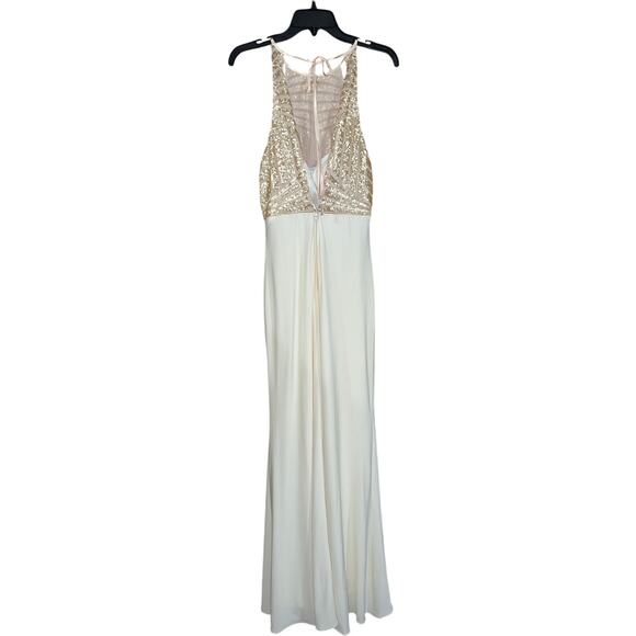 Masquerade Sequin High Neck Halter Prom Dress with Side Slit Size 9 NWTAI - Picture 9 of 10